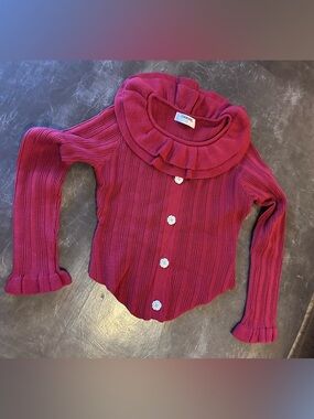 CCCRibbed Long-Sleeve Red Top